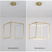 Modern square led chandelier art design postmodern luxury golden light Indoor Living Room Decor Lobby suspension chandelier