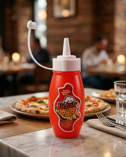 Small Plastic Squeeze Sauce Bottle For Pizza Ketchup Mayonnaise Dispensing (1 Pc)