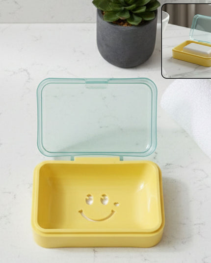 Cute Smiley Design Plastic Soap Case (1 Pc)