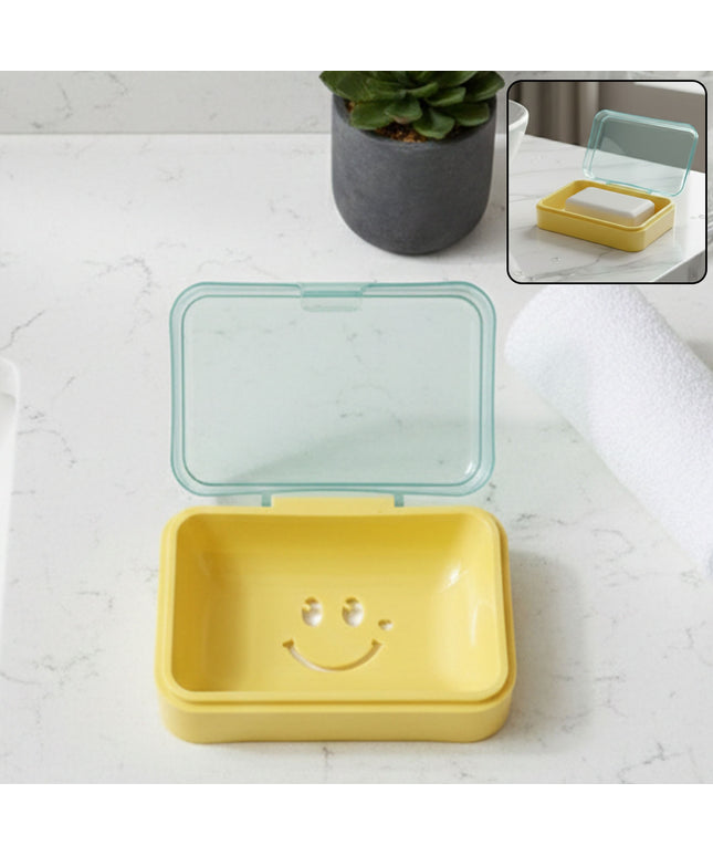 Cute Smiley Design Plastic Soap Case (1 Pc)
