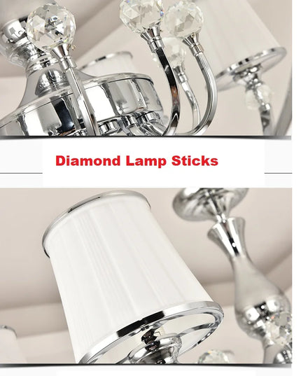 Chrome Modern Chandelier Lights For Living Room Bedroom Led Lighting Fixture Crystal Lamp E14 Led Lighting