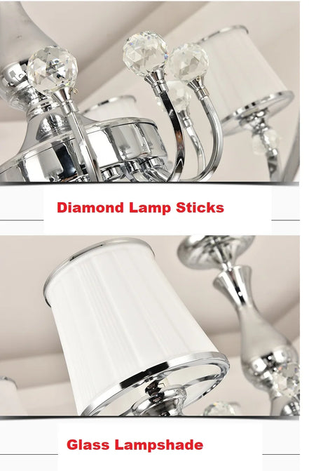 Chrome Modern Chandelier Lights For Living Room Bedroom Led Lighting Fixture Crystal Lamp E14 Led Lighting