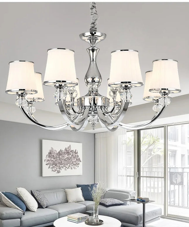 Chrome Modern Chandelier Lights For Living Room Bedroom Led Lighting Fixture Crystal Lamp E14 Led Lighting