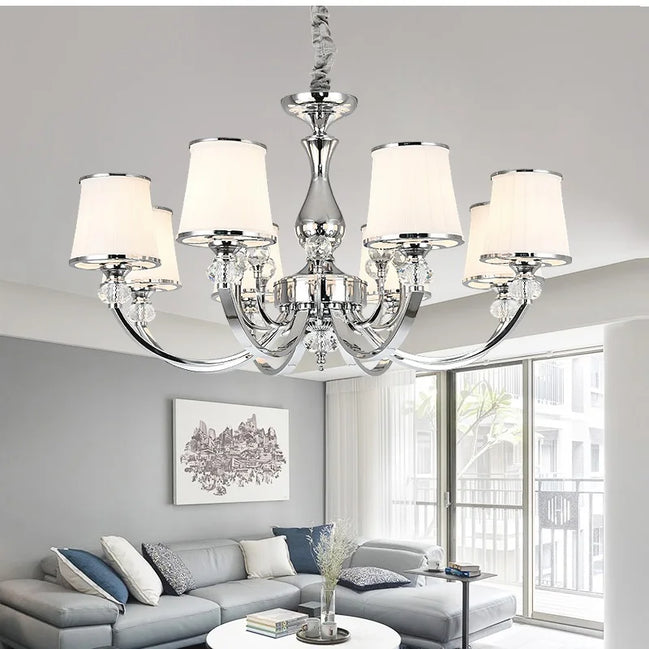 Chrome Modern Chandelier Lights For Living Room Bedroom Led Lighting Fixture Crystal Lamp E14 Led Lighting