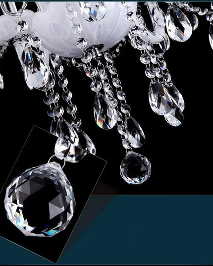 Modern LED  3/6/8/10/12/15/18 Arm Lights white LED crystal chandelier Living room light Vintage Crystal Chandelier E14 Light