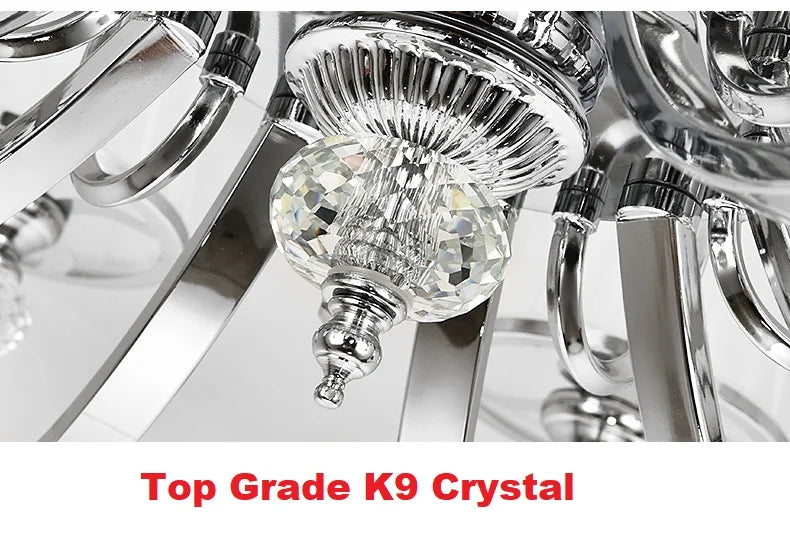 Chrome Modern Chandelier Lights For Living Room Bedroom Led Lighting Fixture Crystal Lamp E14 Led Lighting