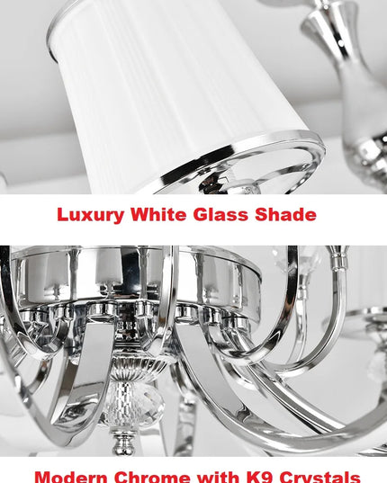 Chrome Modern Chandelier Lights For Living Room Bedroom Led Lighting Fixture Crystal Lamp E14 Led Lighting