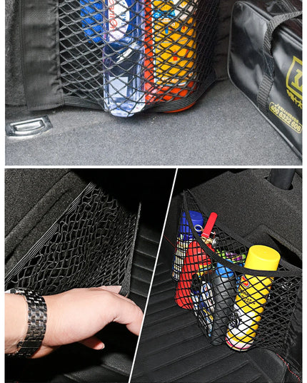 Car Trunk Storage Bag Nylon Mesh Nets Auto Back Rear Trunk Organizer Elastic String Luggage Net Holder Pocket Vehicle supplies