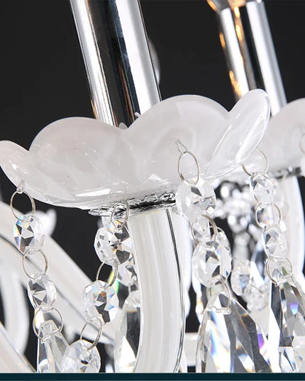 Modern LED  3/6/8/10/12/15/18 Arm Lights white LED crystal chandelier Living room light Vintage Crystal Chandelier E14 Light