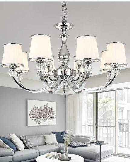 Chrome Modern Chandelier Lights For Living Room Bedroom Led Lighting Fixture Crystal Lamp E14 Led Lighting