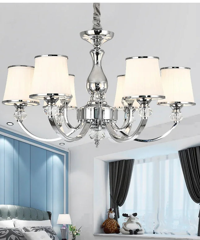 Chrome Modern Chandelier Lights For Living Room Bedroom Led Lighting Fixture Crystal Lamp E14 Led Lighting