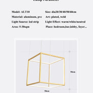 Modern square led chandelier art design postmodern luxury golden light Indoor Living Room Decor Lobby suspension chandelier