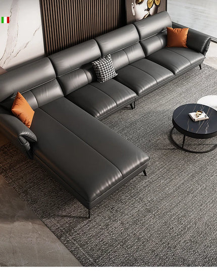 Modern Minimalist Living Room Leather Sofa for Living Room set Combination