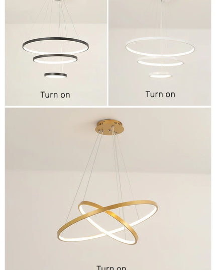 Modern led dining room chandeliers simple ring chandelier living  bedroom Lights home indoor lighting decorative Pendant Lamps