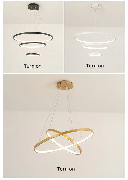 Modern led dining room chandeliers simple ring chandelier living  bedroom Lights home indoor lighting decorative Pendant Lamps