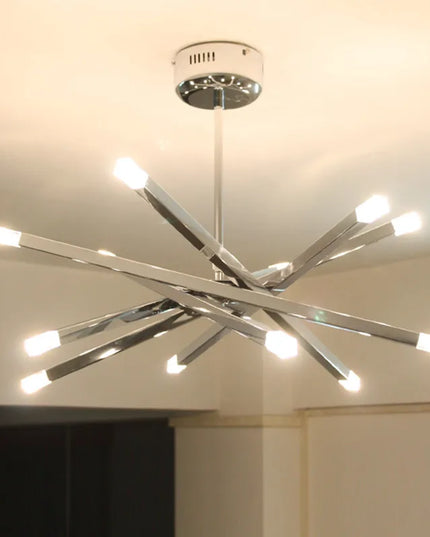 Modern silver chandelier lighting LED designer metal chandelier for living room dining room Branch Loft Decoration lounge lights