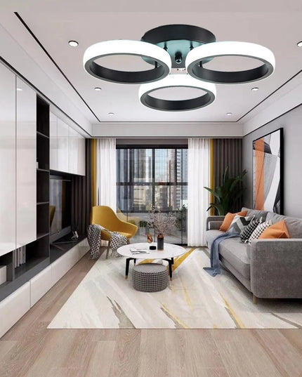 Modern LED Chandelier Lights for Living Room Bedroom Corridor Indoor Rings Lighting Ceiling Mount Luminaire Lustre Chandeliers