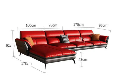 Modern Minimalist Living Room Leather Sofa for Living Room set Combination