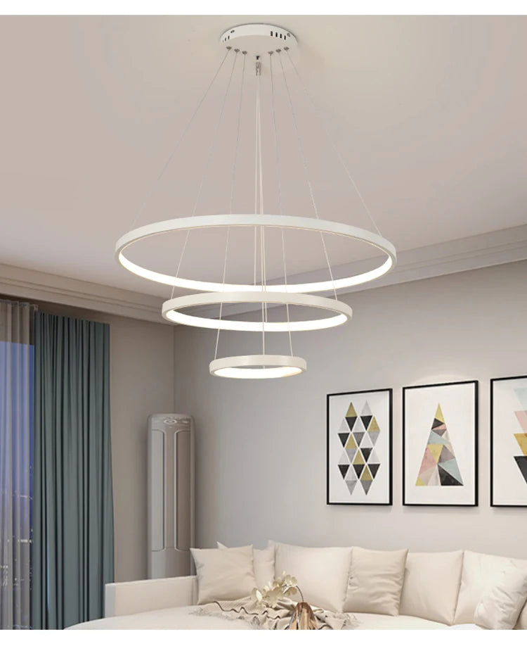 Modern led dining room chandeliers simple ring chandelier living  bedroom Lights home indoor lighting decorative Pendant Lamps
