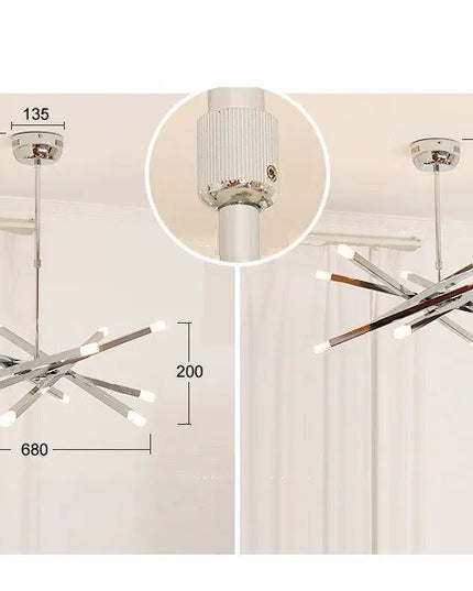Modern silver chandelier lighting LED designer metal chandelier for living room dining room Branch Loft Decoration lounge lights