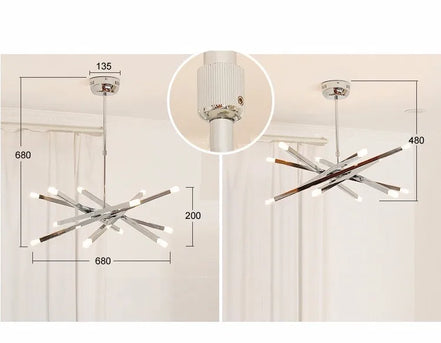 Modern silver chandelier lighting LED designer metal chandelier for living room dining room Branch Loft Decoration lounge lights