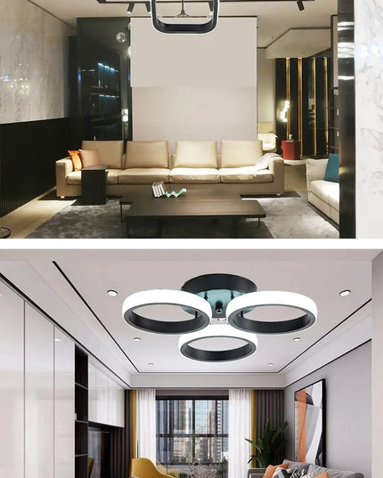 Modern LED Chandelier Lights for Living Room Bedroom Corridor Indoor Rings Lighting Ceiling Mount Luminaire Lustre Chandeliers