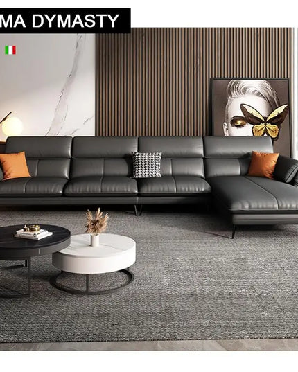 Modern Minimalist Living Room Leather Sofa for Living Room set Combination
