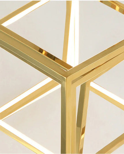 Modern square led chandelier art design postmodern luxury golden light Indoor Living Room Decor Lobby suspension chandelier