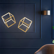 Modern square led chandelier art design postmodern luxury golden light Indoor Living Room Decor Lobby suspension chandelier