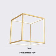 Modern square led chandelier art design postmodern luxury golden light Indoor Living Room Decor Lobby suspension chandelier