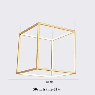 Modern square led chandelier art design postmodern luxury golden light Indoor Living Room Decor Lobby suspension chandelier