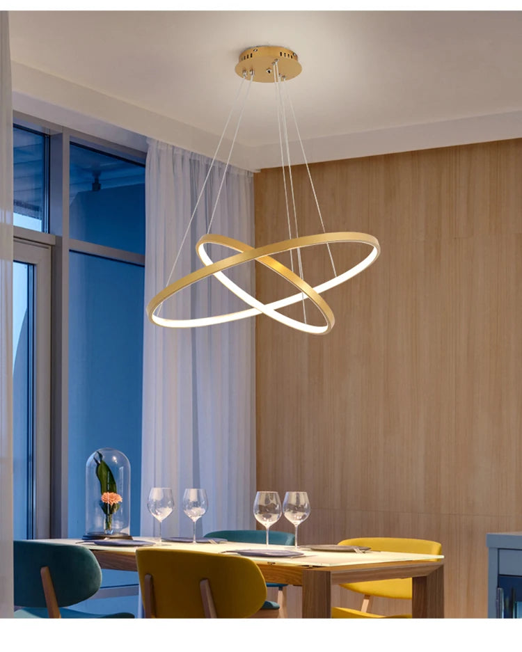 Modern led dining room chandeliers simple ring chandelier living  bedroom Lights home indoor lighting decorative Pendant Lamps