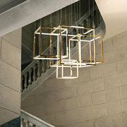 Modern square led chandelier art design postmodern luxury golden light Indoor Living Room Decor Lobby suspension chandelier