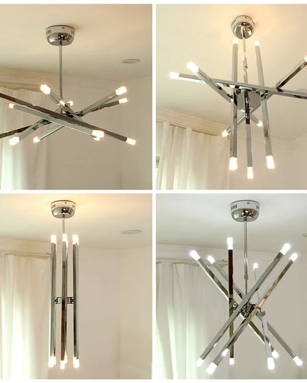 Modern silver chandelier lighting LED designer metal chandelier for living room dining room Branch Loft Decoration lounge lights