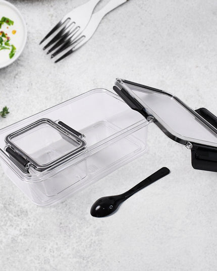 Plastic Kitchen Storage Container Big 800 Ml  Small 250 Ml With Air Seal Lock Lid  Spoon