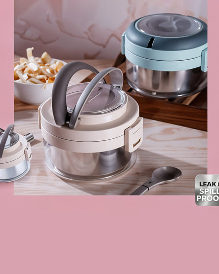 Ganesh Tiara 400ml Stainless Steel Insulated Lunch Box With Leakproof Lid  Folding Spoon