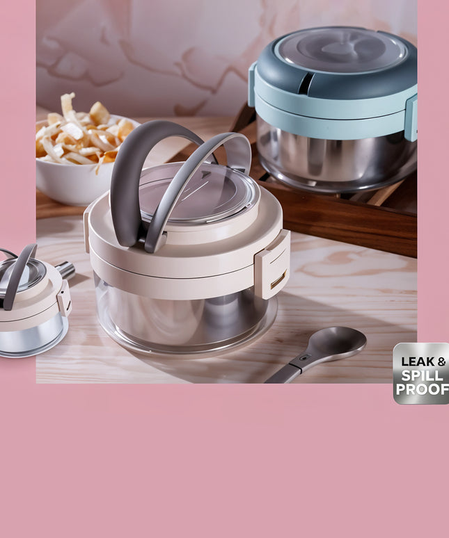 Ganesh Tiara 400ml Stainless Steel Insulated Lunch Box With Leakproof Lid  Folding Spoon