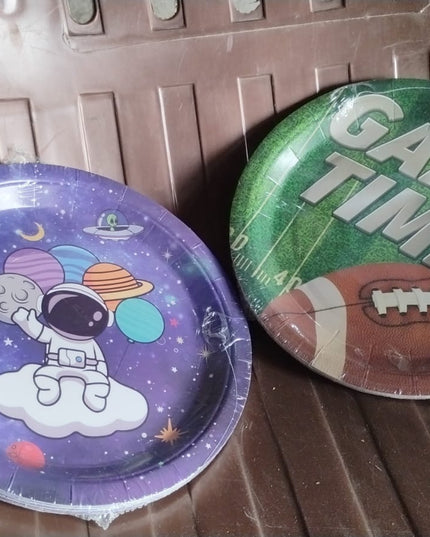 Round Plates Disposable Paper Plates  Happy Birthday Gift (10 Pcs Set  Mix Design)