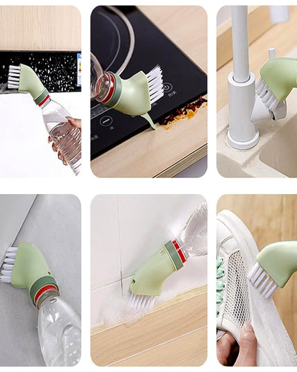 Multipurpose Bottle-connectable Cleaning Brush With Built-in Scraper (1 Pc)