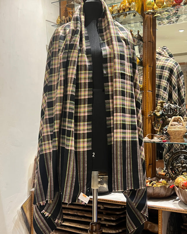 Stripes & geometric design pashmina shawl