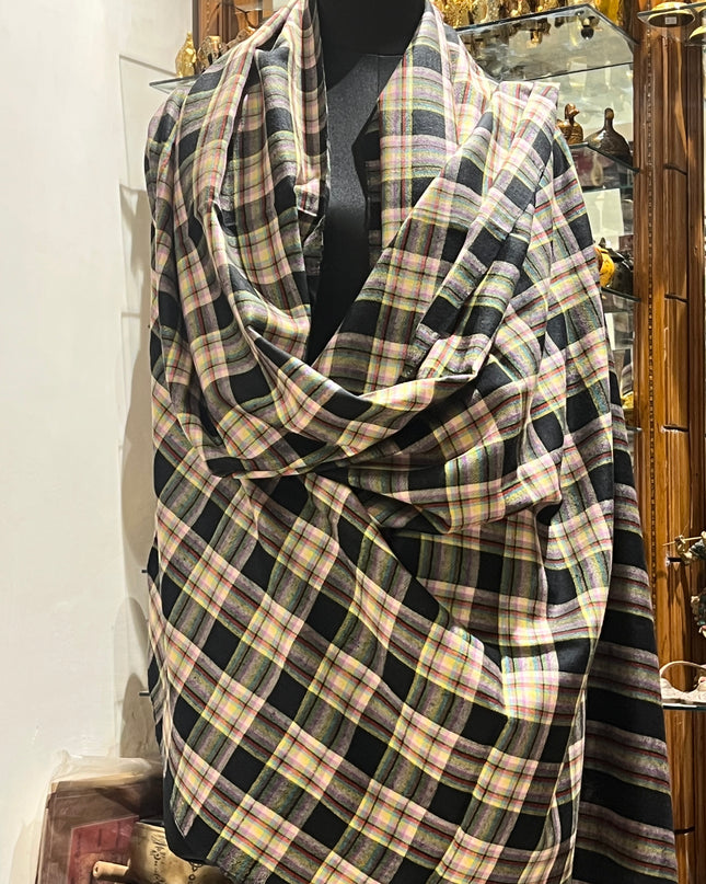 Stripes & geometric design pashmina shawl