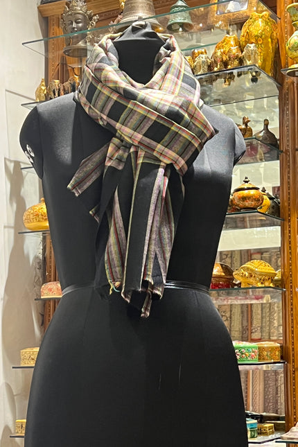 Stripes & geometric design pashmina shawl