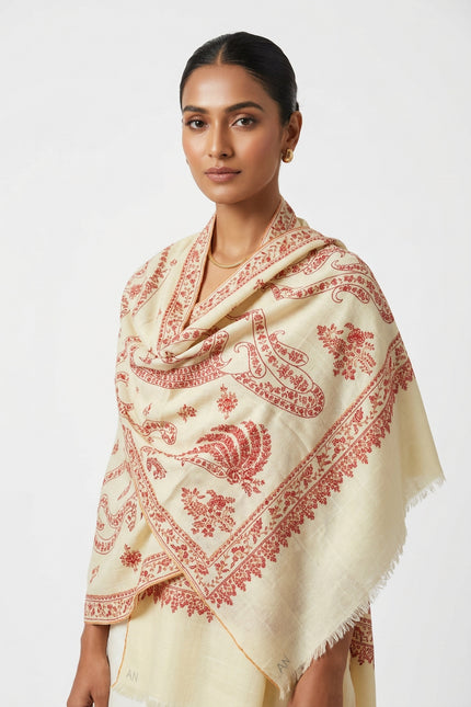 Embroidered pashmina stole