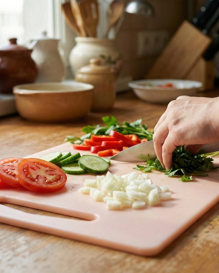 Plastic Chopping Board With Handle (30x20 Cm)