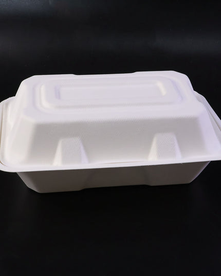 Vegnar Premium Bagasse Clamshell Food Box (10 Pc 9x6 Inch)