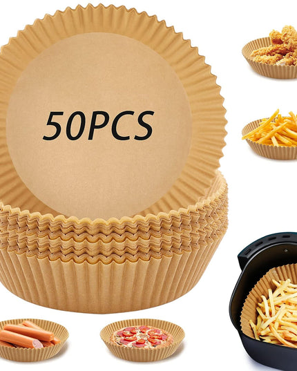 Round Air Fryer Disposable Paper Liner  (50 Pcs Set  160mmx45mm)