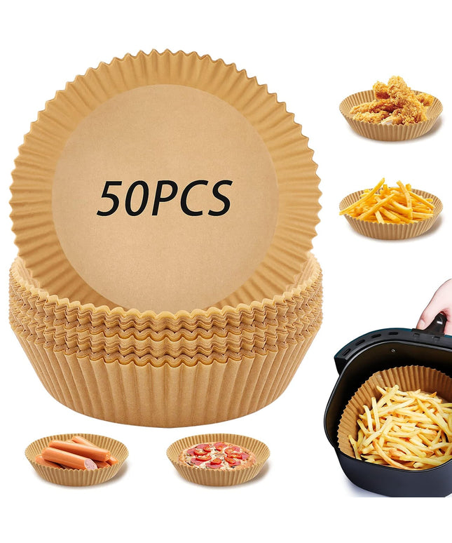 Round Air Fryer Disposable Paper Liner  (50 Pcs Set  160mmx45mm)