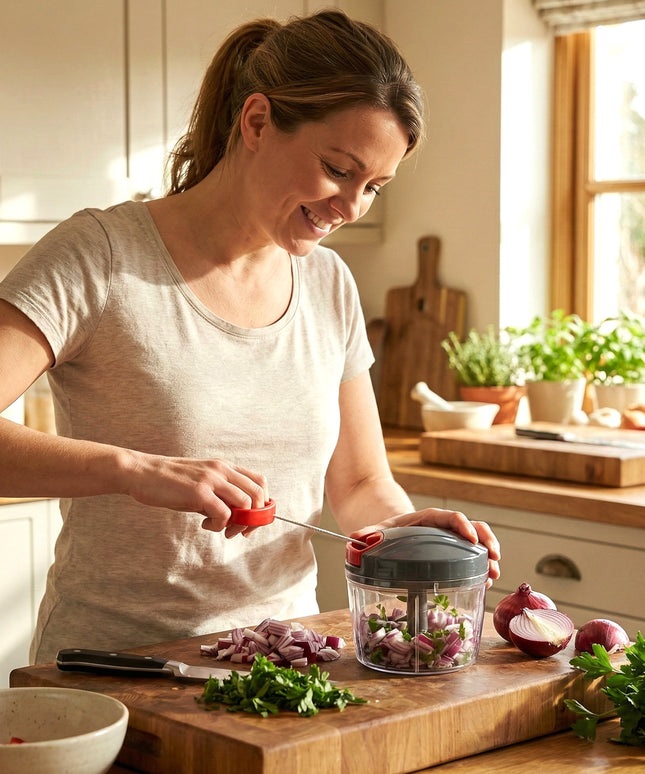 Compact Manual Hand-press Vegetable Chopper (1 Pc)