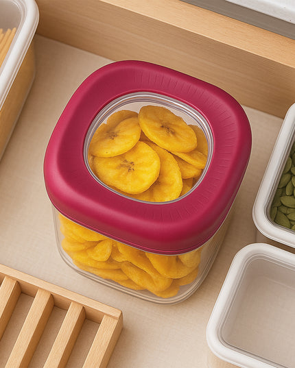 Transparent Twist Lock Kitchen Storage Container Set (Approx 800ml  2pc)