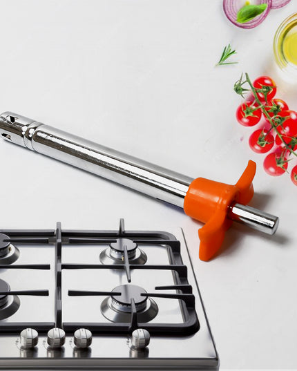 8213 2 In 1 Kitchen Combo Lighter Stainless Steel Durable Gas Lighter With Vegetable Cutter Peeler For Kitchen Steel Gas Lighter (2 Pc Set)